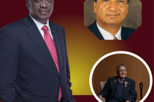 Collage of the top 10 richest people in Kenya in 2025 with their industries and net worth displayed